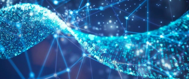 Abstract image of tech and numbers