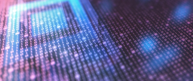 3d illustration of a concept image of digital data. Binary code and quick response code.